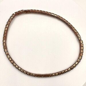 Vintage 90s Gold Tone Clear Rhinestone Tennis Bracelet Sparkly Statement Jewelry